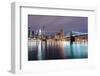 Brooklyn Bridge in New York at Night-TEA-Framed Photographic Print