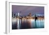 Brooklyn Bridge in New York at Night-TEA-Framed Photographic Print