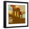 Brooklyn Bridge in New York-Yashna-Framed Art Print