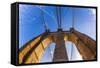 Brooklyn Bridge in New York-Jorg Hackemann-Framed Stretched Canvas