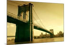 Brooklyn Bridge in Sepia Colour-olly2-Mounted Photographic Print