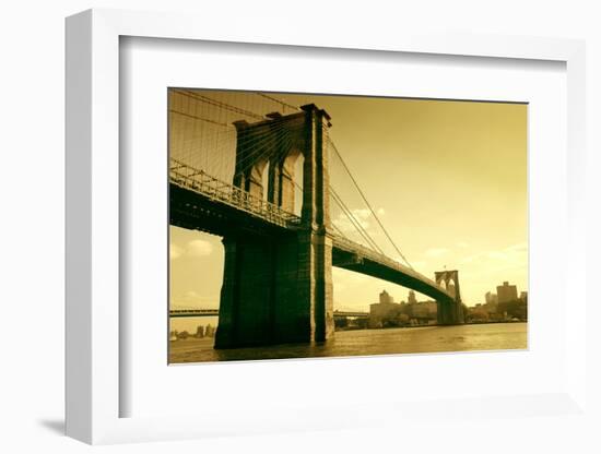 Brooklyn Bridge in Sepia Colour-olly2-Framed Photographic Print