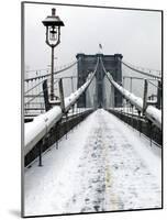 Brooklyn Bridge in Snow-Igor Maloratsky-Mounted Art Print