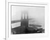 Brooklyn Bridge in the Fog-Andreas Feininger-Framed Photographic Print