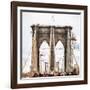 Brooklyn Bridge - In the Style of Oil Painting-Philippe Hugonnard-Framed Giclee Print