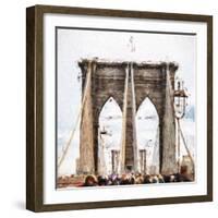 Brooklyn Bridge - In the Style of Oil Painting-Philippe Hugonnard-Framed Giclee Print