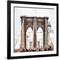 Brooklyn Bridge - In the Style of Oil Painting-Philippe Hugonnard-Framed Giclee Print