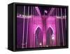 Brooklyn Bridge Lit Purple-Alan Schein-Framed Stretched Canvas