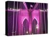 Brooklyn Bridge Lit Purple-Alan Schein-Stretched Canvas