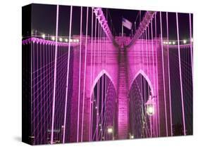 Brooklyn Bridge Lit Purple-Alan Schein-Stretched Canvas