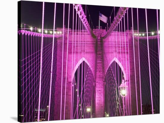 Brooklyn Bridge Lit Purple-Alan Schein-Stretched Canvas