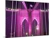 Brooklyn Bridge Lit Purple-Alan Schein-Mounted Photographic Print