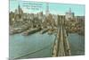 Brooklyn Bridge, Lower Manhattan-null-Mounted Premium Giclee Print