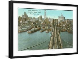 Brooklyn Bridge, Lower Manhattan-null-Framed Art Print