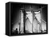 Brooklyn Bridge, Manhattan, New York, White Frame, Full Size Photography-Philippe Hugonnard-Framed Stretched Canvas