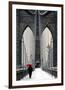 Brooklyn Bridge Meets Red-Michael Cahill-Framed Giclee Print