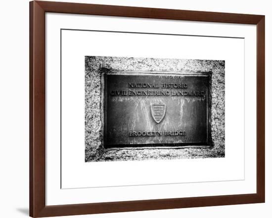 Brooklyn Bridge "National Historic Civil Engineering Landmark" Plaque-Philippe Hugonnard-Framed Art Print