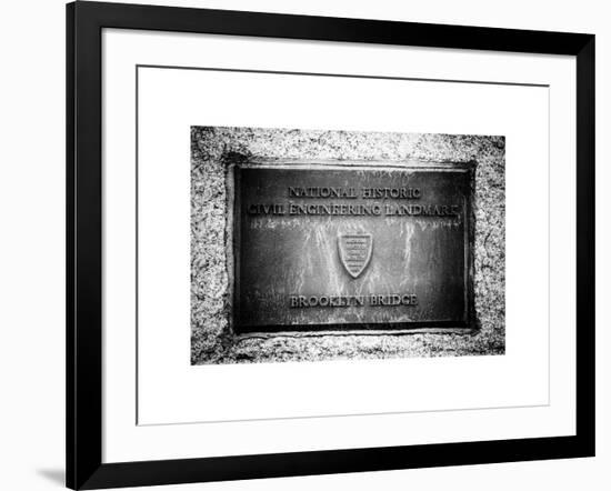 Brooklyn Bridge "National Historic Civil Engineering Landmark" Plaque-Philippe Hugonnard-Framed Art Print