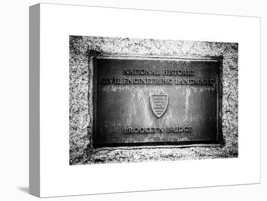 Brooklyn Bridge "National Historic Civil Engineering Landmark" Plaque-Philippe Hugonnard-Stretched Canvas