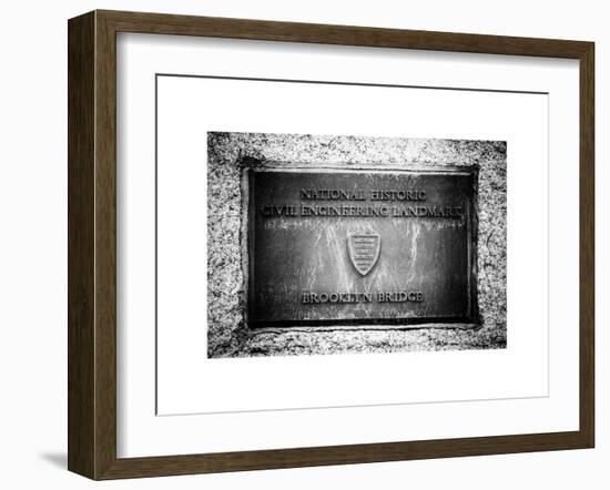 Brooklyn Bridge "National Historic Civil Engineering Landmark" Plaque-Philippe Hugonnard-Framed Art Print