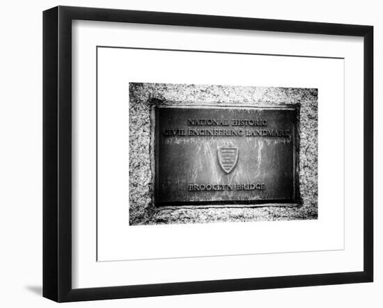 Brooklyn Bridge "National Historic Civil Engineering Landmark" Plaque-Philippe Hugonnard-Framed Art Print