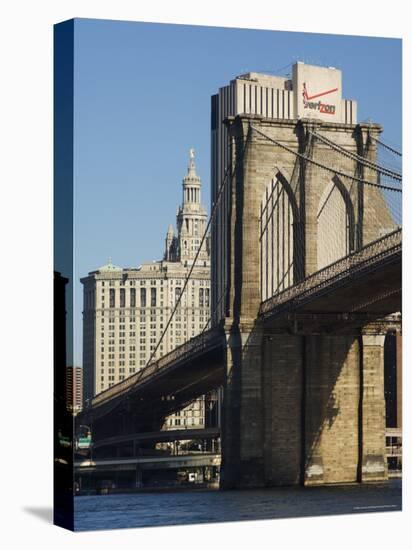 Brooklyn Bridge, New York City, New York, United States of America, North America-Amanda Hall-Stretched Canvas