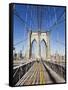 Brooklyn Bridge, New York City, New York, United States of America, North America-Amanda Hall-Framed Stretched Canvas
