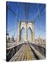 Brooklyn Bridge, New York City, New York, United States of America, North America-Amanda Hall-Stretched Canvas