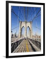 Brooklyn Bridge, New York City, New York, United States of America, North America-Amanda Hall-Framed Photographic Print