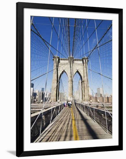 Brooklyn Bridge, New York City, New York, United States of America, North America-Amanda Hall-Framed Photographic Print