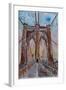 Brooklyn Bridge New York City Pedestrian Walk-Markus Bleichner-Framed Art Print