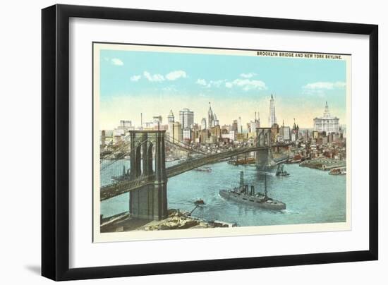 Brooklyn Bridge, New York City-null-Framed Art Print