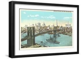 Brooklyn Bridge, New York City-null-Framed Art Print