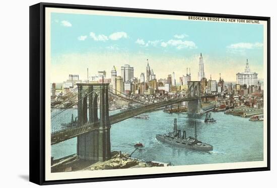 Brooklyn Bridge, New York City-null-Framed Stretched Canvas