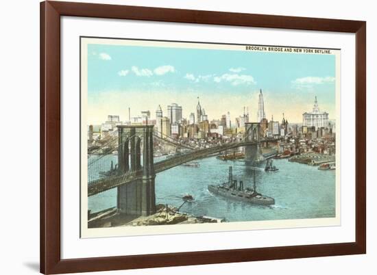 Brooklyn Bridge, New York City-null-Framed Art Print