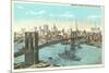 Brooklyn Bridge, New York City-null-Mounted Art Print