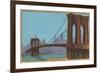 Brooklyn Bridge, New York City-null-Framed Art Print