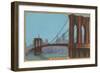 Brooklyn Bridge, New York City-null-Framed Art Print