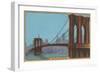 Brooklyn Bridge, New York City-null-Framed Art Print