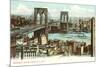 Brooklyn Bridge, New York City-null-Mounted Art Print