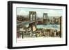 Brooklyn Bridge, New York City-null-Framed Art Print