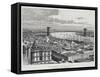 Brooklyn Bridge, New York, from Drawing by Taylor, USA, 19th Century-null-Framed Stretched Canvas