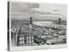 Brooklyn Bridge, New York, from Drawing by Taylor, USA, 19th Century-null-Stretched Canvas