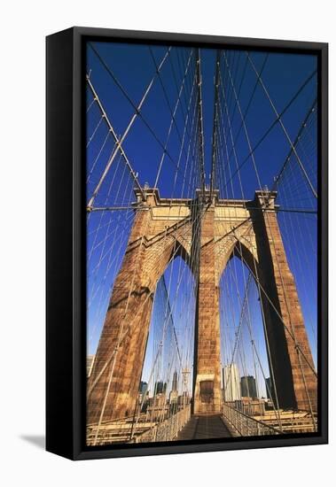 Brooklyn Bridge, New York, United States, Detail-null-Framed Stretched Canvas