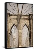 Brooklyn Bridge, New York, United States of America, North America-Amanda Hall-Framed Stretched Canvas