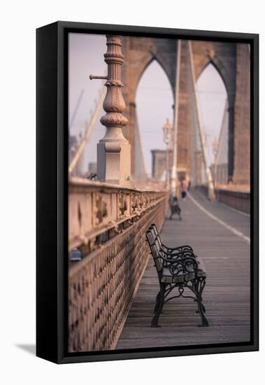 Brooklyn Bridge, New York, United States of America, North America-Amanda Hall-Framed Stretched Canvas