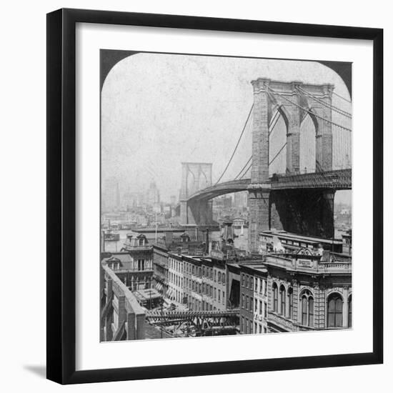 Brooklyn Bridge, New York, USA, 1901-Underwood & Underwood-Framed Photographic Print