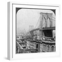 Brooklyn Bridge, New York, USA, 1901-Underwood & Underwood-Framed Photographic Print