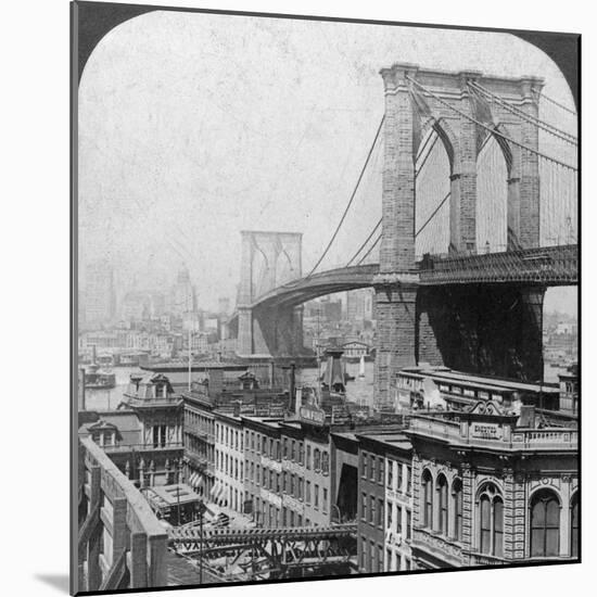 Brooklyn Bridge, New York, USA, 1901-Underwood & Underwood-Mounted Photographic Print