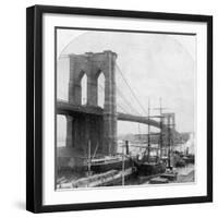 Brooklyn Bridge, New York, USA, Late 19th Century-William H Rau-Framed Photographic Print